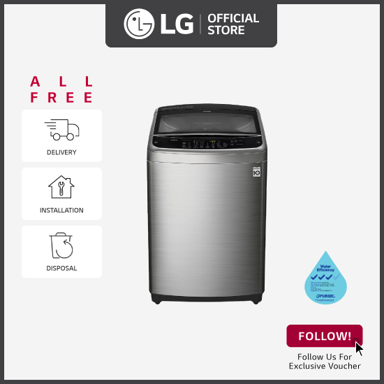 [Bulky] LG T2312VSAV 12kg, Smart Inverter Top Load Washing Machine + Free Delivery + Free Installation + Free Disposal